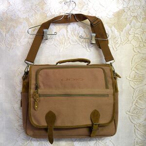 Ogio Canvas Khaki Camel Messenger Book Bag Shoulder Strap Carry On School Work